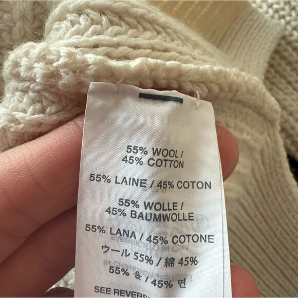 J. Crew Pointelle Sweater Wool Blend Cream White Medium - Picture 6 of 6